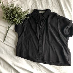 Thread and Supply Cropped Button Down Top